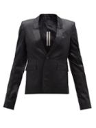 Matchesfashion.com Rick Owens - Single-breasted Satin Blazer - Womens - Black