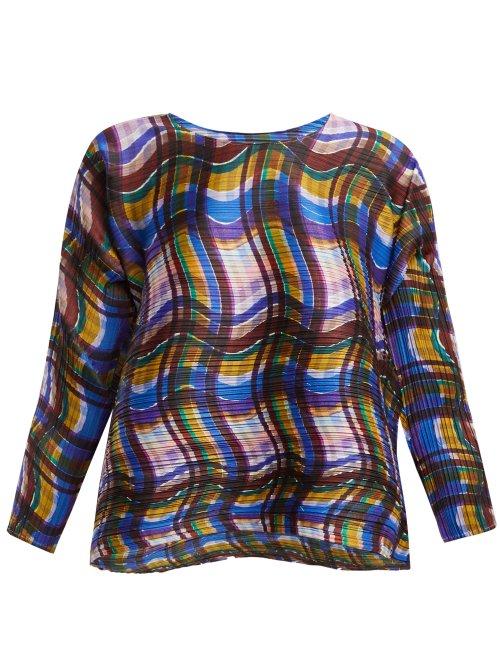 Matchesfashion.com Pleats Please Issey Miyake - Stratum Print Pleated Top - Womens - Multi
