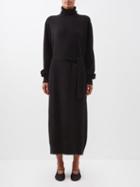 Raey - Responsible Cashmere-blend Belted Roll-neck Dress - Womens - Black