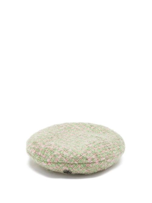Maison Michel - Flore Tweed Beret - Womens - Green Multi