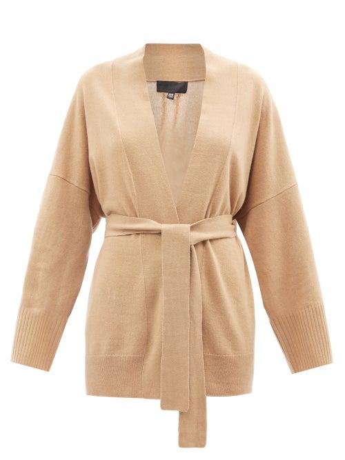 Nili Lotan - Mackenzie Shawl-lapel Belted Cashmere Cardigan - Womens - Camel