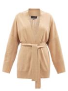Nili Lotan - Mackenzie Shawl-lapel Belted Cashmere Cardigan - Womens - Camel