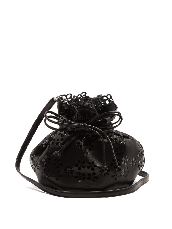 Simone Rocha Laser-cut Flower Leather Bucket Bag