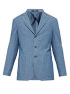 Matchesfashion.com Polo Ralph Lauren - Single Breasted Cotton Chambray Blazer - Mens - Light Blue