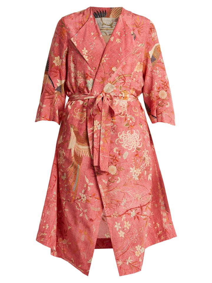By Walid Henrietta Bird-print Silk Kimono