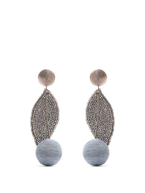 Matchesfashion.com Rebecca De Ravenel - Cherry Oh Baby Drop Earrings - Womens - Silver Blue