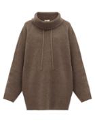 Matchesfashion.com The Row - Carnia Funnel Neck Wool Blend Sweater - Womens - Light Brown