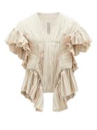 Matchesfashion.com Rick Owens - Poblamna Peplum Cotton-poplin Occasion Jacket - Womens - Pearl