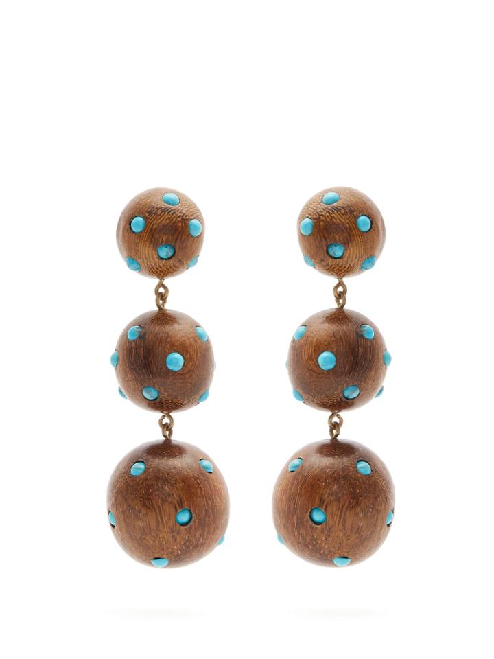 Rebecca De Ravenel Classic Three-drop Clip-on Earrings