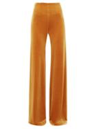 Matchesfashion.com Galvan - Winter Sun Velvet Palazzo Trousers - Womens - Dark Yellow