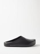 Marni - Fussbett Grained-leather Backless Loafers - Mens - Black