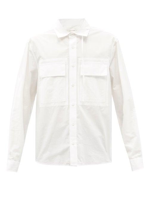 Mens Rtw Craig Green - Laced Cotton-poplin Shirt - Mens - White