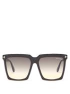 Matchesfashion.com Tom Ford Eyewear - Sabrina Square Acetate Sunglasses - Womens - Black