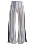Zeus + Dione Alcyone Geometric-jacquard Silk-blend Trousers