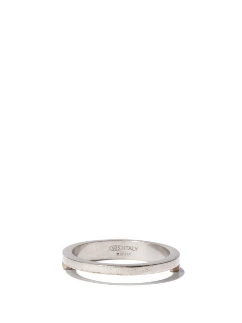 Matchesfashion.com Maison Margiela - Half-band Silver And Gold-tone Metal Ring - Mens - Silver Gold