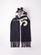Jacquemus - Logo-jacquard Fringed Wool Scarf - Mens - Navy White