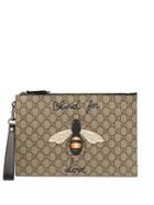 Gucci Gg Supreme Bee-print Pouch