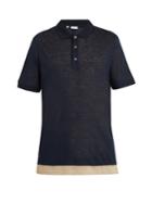 Brioni Contrast-panel Linen Polo Shirt