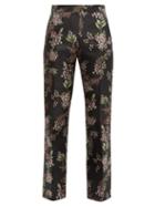 Matchesfashion.com Giambattista Valli - Floral Jacquard Trousers - Womens - Black Multi