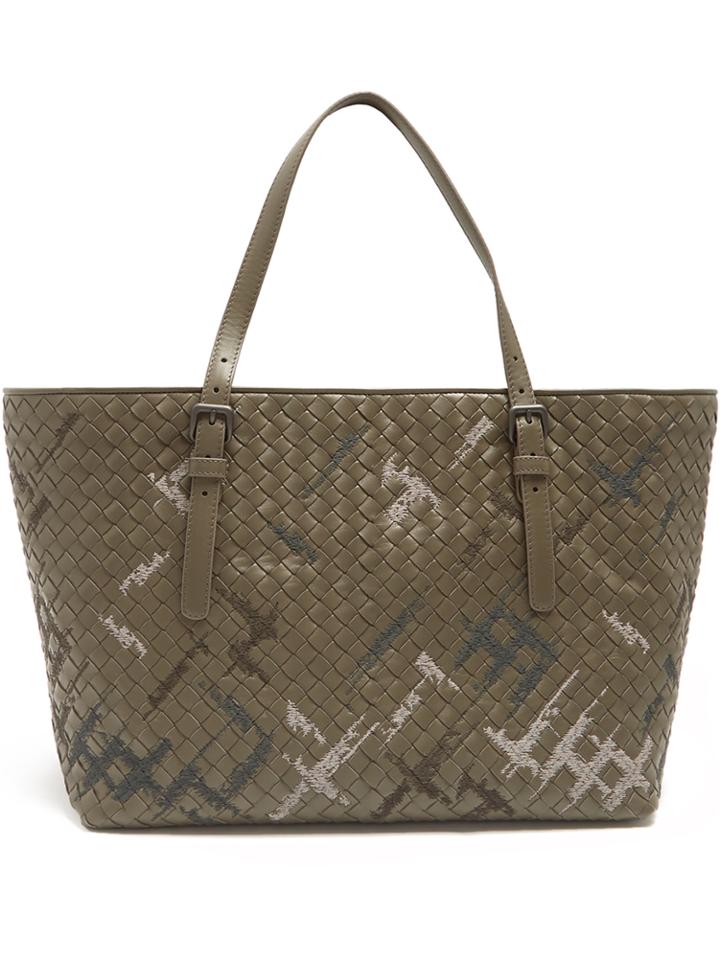 Bottega Veneta Graffiato-embroidered Intrecciato Leather Tote