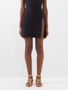 Versace - Greca-jacquard Mini Skirt - Womens - Black