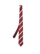 Matchesfashion.com Prada - Striped Silk Tie - Mens - Burgundy