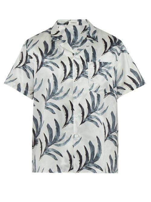 Matchesfashion.com Commas - Water Colour Print Silk Blend Shirt - Mens - White