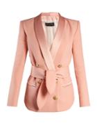 Balmain Double-breasted Belted Crepe Blazer