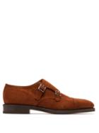 Matchesfashion.com John Lobb - William Monk Strap Suede Shoes - Mens - Tan