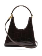 Matchesfashion.com Staud - Rey Mini Crocodile-effect Leather Handbag - Womens - Dark Brown