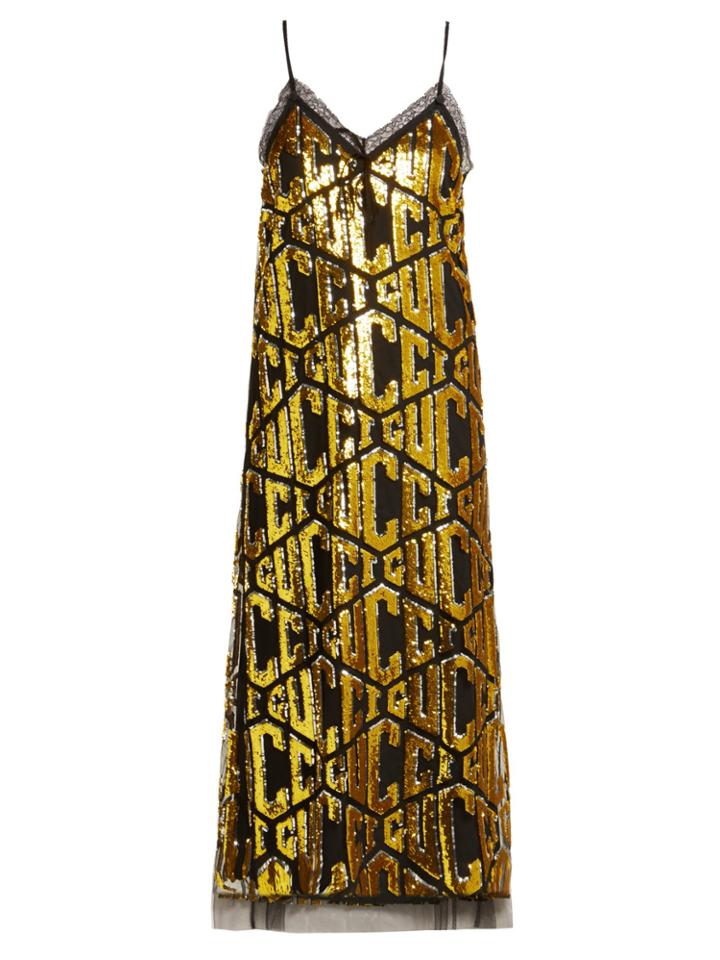 Gucci Sequin-embellished Logo Dress
