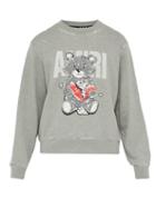 Matchesfashion.com Amiri - Teddy Repair Cotton Sweatshirt - Mens - Grey