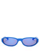 Matchesfashion.com Balenciaga - Neo Oval Frame Acetate Sunglasses - Mens - Blue