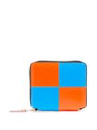 Comme Des Garons Wallet - Check Zip-around Leather Bi-fold Wallet - Womens - Blue Multi