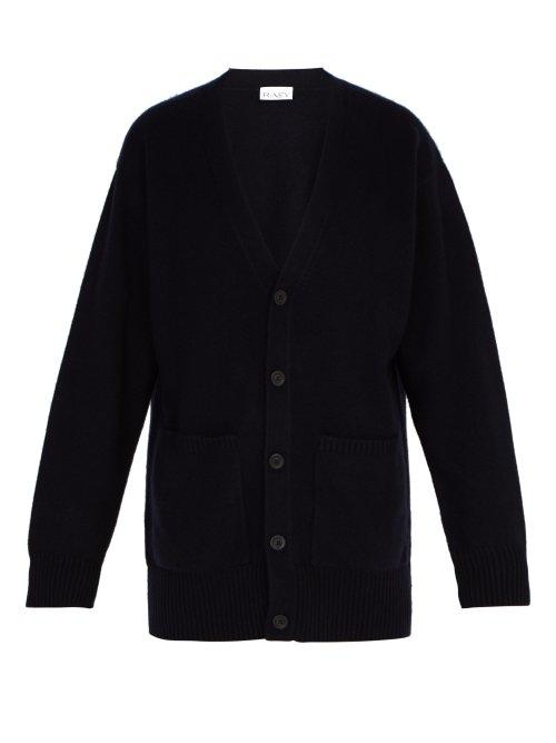 Matchesfashion.com Raey - Long Line Cashmere Grandad Cardigan - Mens - Navy