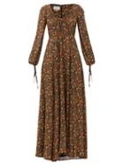 Matchesfashion.com Gucci - Liberty-print Crepe Maxi Dress - Womens - Brown Print