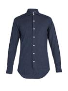 Finamore Spread-collar Cotton-jacquard Shirt
