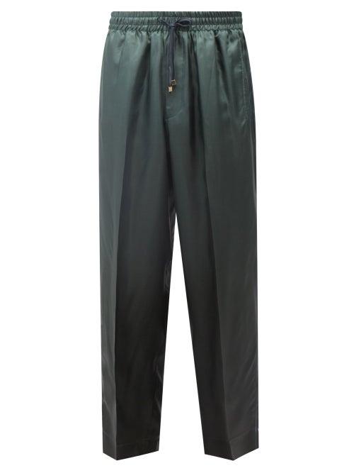 Umitxfrs - Jeff Ombr Silk-twill Pyjama Trousers - Mens - Green