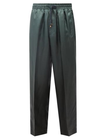 Umitxfrs - Jeff Ombr Silk-twill Pyjama Trousers - Mens - Green