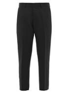 Matchesfashion.com Ami - Cropped Virgin Wool Twill Trousers - Mens - Black