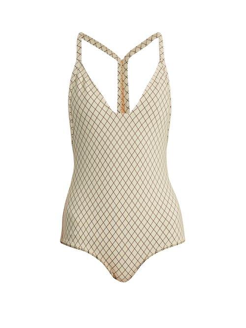 Matchesfashion.com Made By Dawn - Traveler Racer Back Swimsuit - Womens - Cream