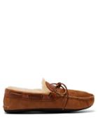 Matchesfashion.com Quoddy - Fireside Suede And Shearling Slippers - Mens - Brown