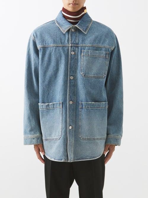 Valentino - V-logo Denim Overshirt - Mens - Denim