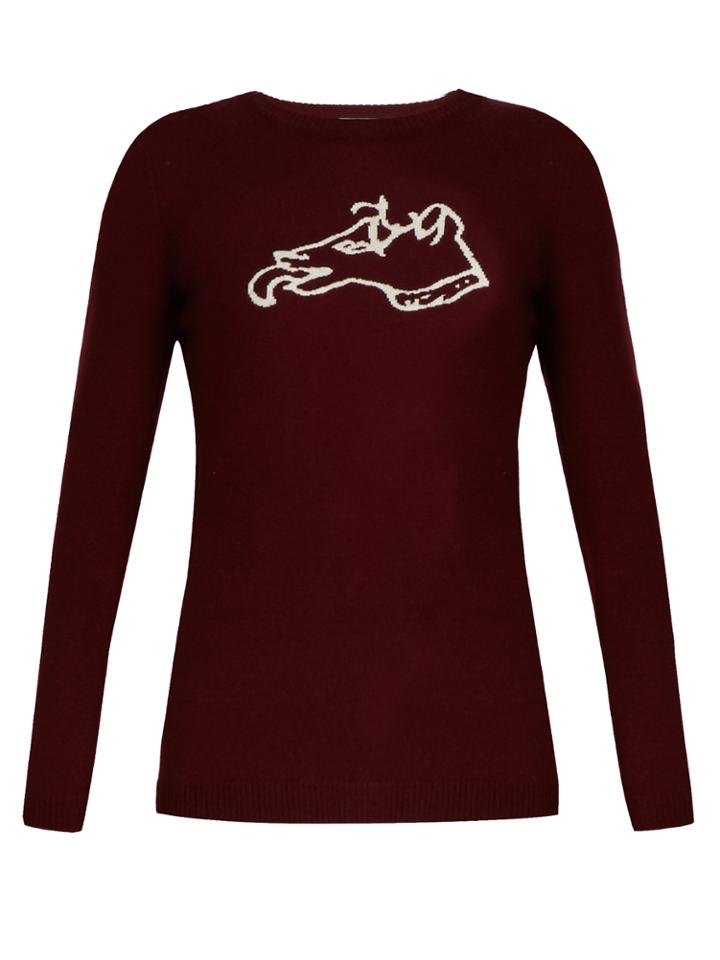 Bella Freud Dog-intarsia Wool Sweater