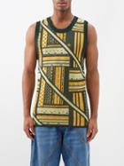 Ahluwalia - Kalonji Geometric-jacquard Knit Vest - Mens - Green Yellow