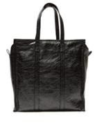 Matchesfashion.com Balenciaga - Logo Print Crackled Leather Tote Bag - Mens - Black