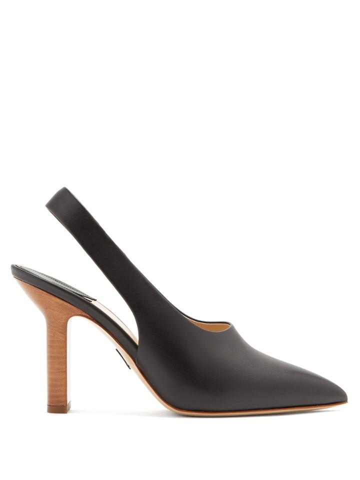 Paul Andrew Stella Point-toe Slingback Leather Pumps