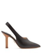 Paul Andrew Stella Point-toe Slingback Leather Pumps