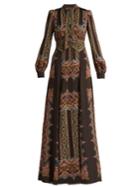 Etro Paisley-print Pussybow Crepe Gown
