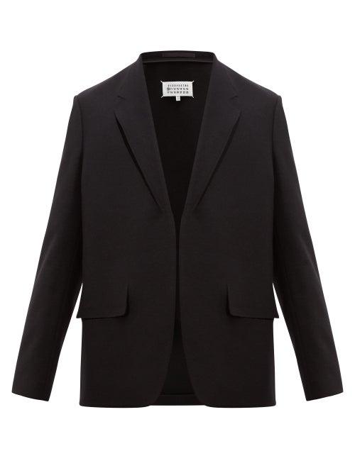 Matchesfashion.com Maison Margiela - Cut Out Single Breasted Wool Jacket - Mens - Black